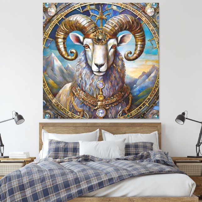 Zodiac - Aries Ram Canvastryck (Insitu (sovrum))