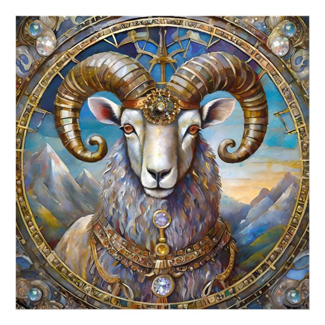 Zodiac - Aries Ram Fototryck (Framsidan)