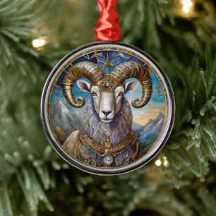 Zodiac - Aries Ram Julgransprydnad Metall