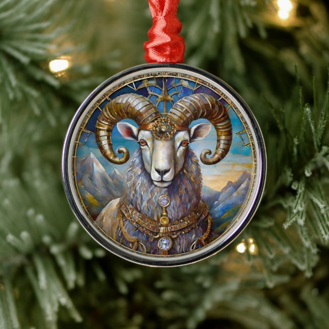 Zodiac - Aries Ram Julgransprydnad Metall (Träd)