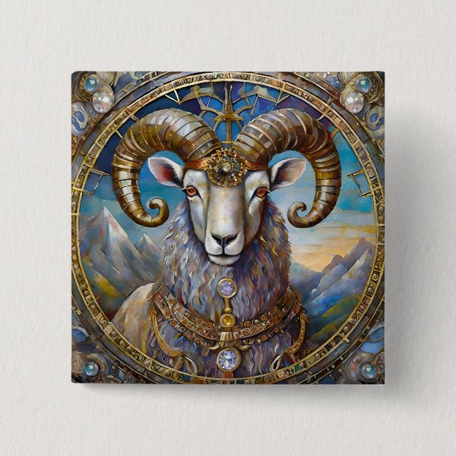 Zodiac - Aries Ram Knapp (Framsida)
