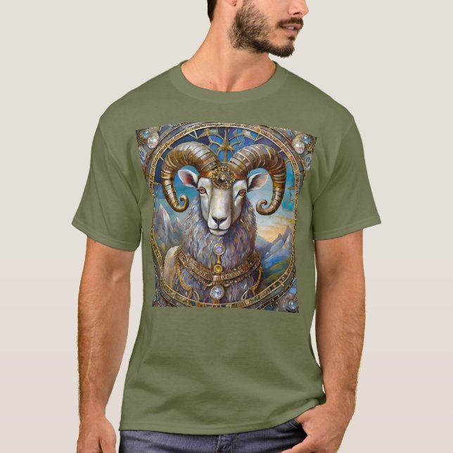 Zodiac - Aries Ram T Shirt (Framsida)