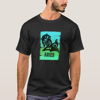Zodiac Aries Saker Ram Symbol Stjärntecken Mars Bi T Shirt