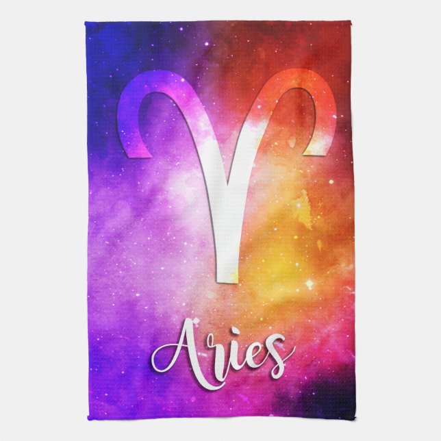 Zodiac: Aries Space Candy Kökshandduk (Vertikal)