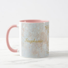 Zodiac Aries Stjärntecken Cosmic Monogram Glitter Mugg