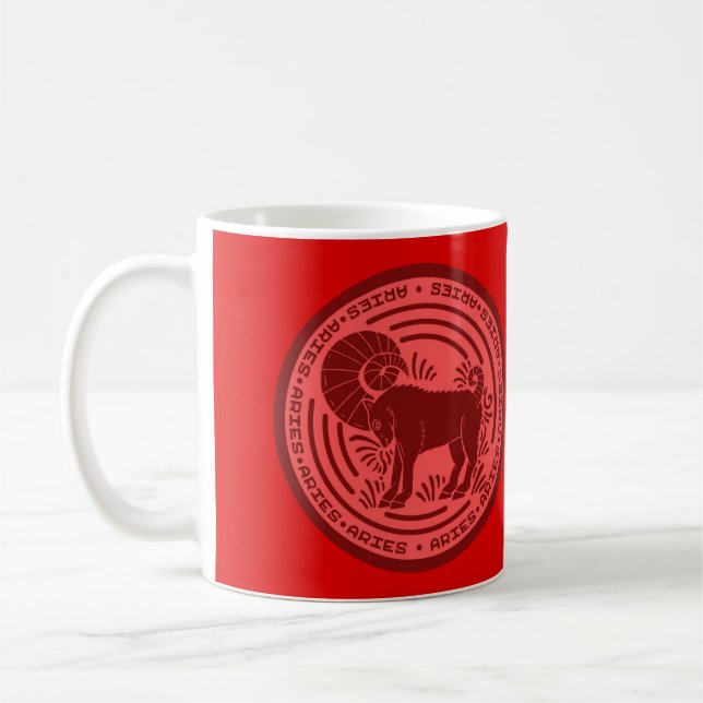 Zodiac Aries Symbol Coffee Mugg (Vänster)