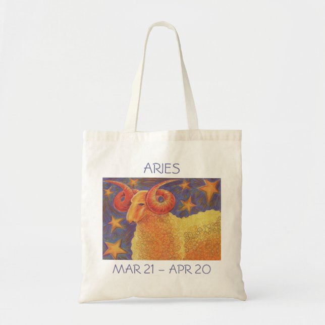 Zodiac Aries till påssäckstext Tygkasse (Framsidan)