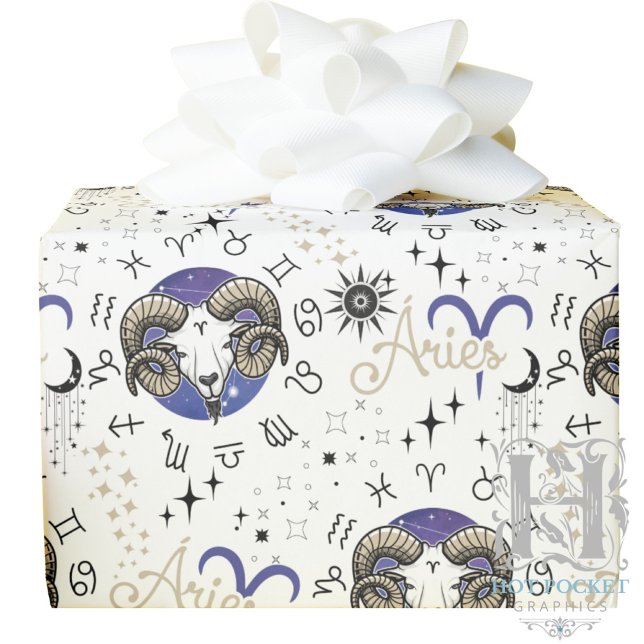 Zodiac Aries Wrapping Papper Presentpapper (Skapare uppladdad)