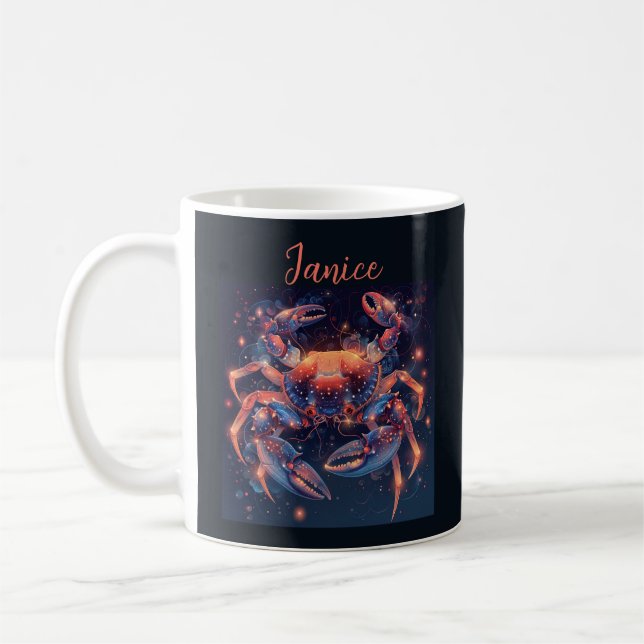 Zodiac Astrology Cancer Personlig Coffee Mugg (Vänster)