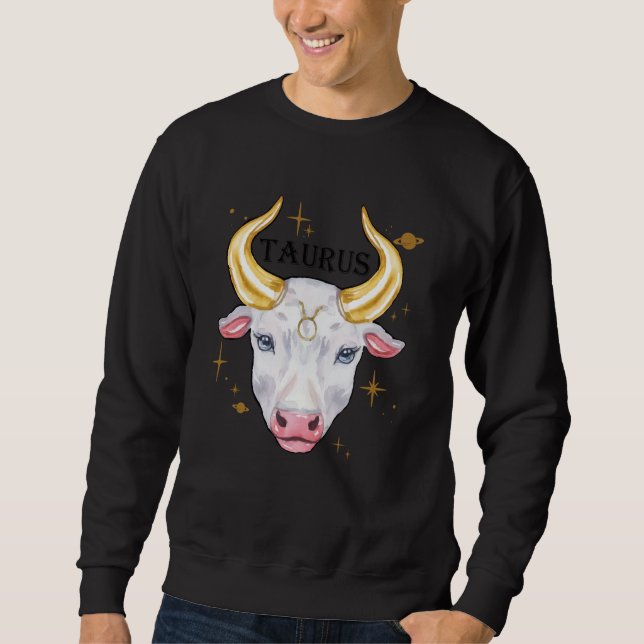 Zodiac Astrology Horoscope - Taurus Lång Ärmad Tröja (Framsida)