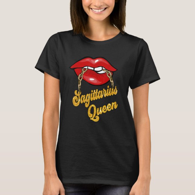 Zodiac Astrology Lip Sagittarius Queen November T Shirt (Framsida)