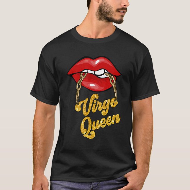 Zodiac Astrology Lip Våg Queen September september T Shirt (Framsida)
