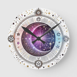 Zodiac astrology måne rund klocka