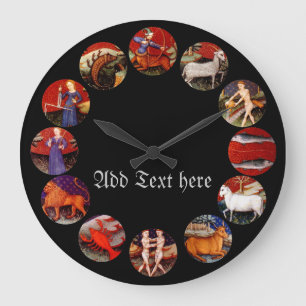 Zodiac Astrology Stjärntecken Vintage Personlig  Stor Klocka