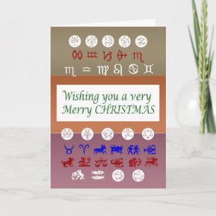 Zodiac Astrology Symbol: God jul Julafton Helgkort