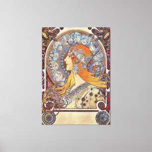 Zodiac av Alphonse Mucha Canvastryck