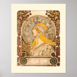 Zodiac av Alphonse Mucha Poster