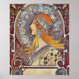 Zodiac av Alphonse Mucha Poster