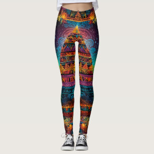 Zodiac & Aztec Porträtt Abstrakt Mix Leggings