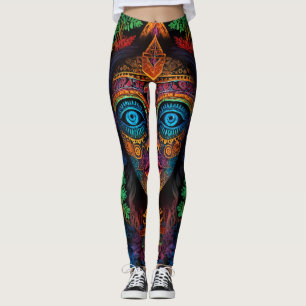 Zodiac & Aztec Porträtt Abstrakt Mix Leggings