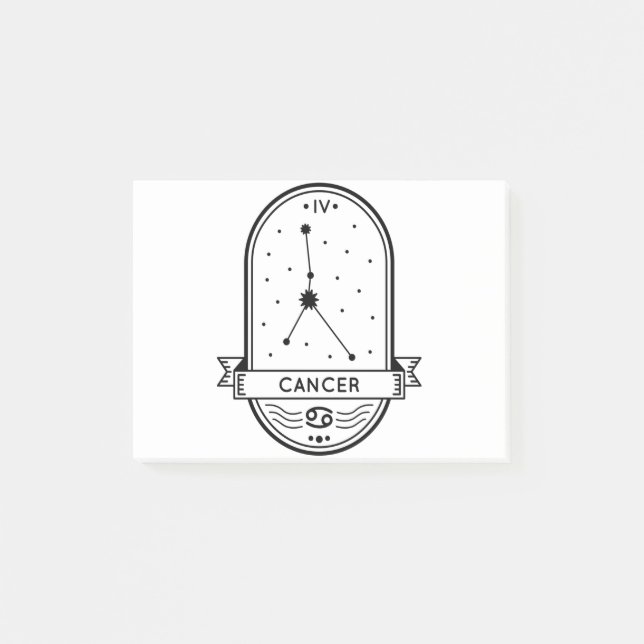 ZODIAC BADGE CONSTELLATION CANCER STROKE POST-IT BLOCK (Framsida)