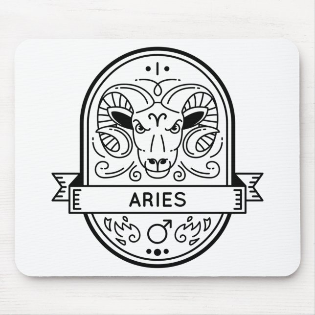 ZODIAC BADGE SYMBOL ARIES STROKE MUSMATTA (Framsidan)