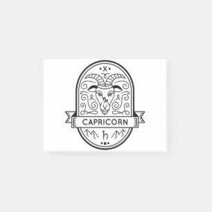 ZODIAC BADGE SYMBOL CAPRICORN STROKE POST-IT BLOCK