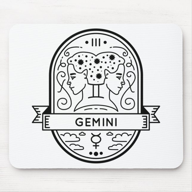 ZODIAC BADGE SYMBOL GEMINI STROLL MUSMATTA (Framsidan)