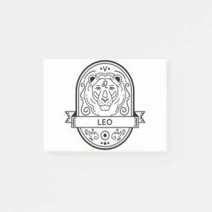 ZODIAC BADGE SYMBOL LEO STROKE POST-IT BLOCK