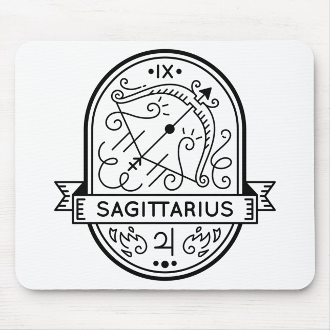 ZODIAC BADGE SYMBOL SAGITTARIUS STROKE MUSMATTA (Framsidan)