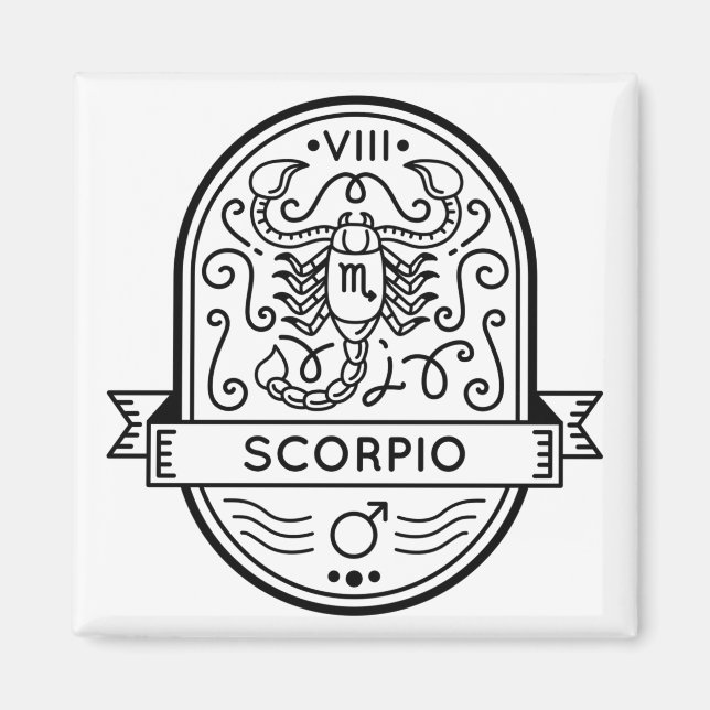 ZODIAC BADGE SYMBOL SKOPIO STROKE MAGNET (Framsidan)