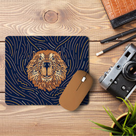 Zodiac Beaver Brown | Handdragen Beaver Mousepad Musmatta