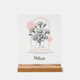 Zodiac Birth Flower Personlig Sagittarius Gift