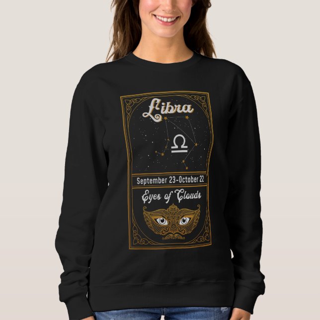 Zodiac Birthday Astrology Signal Libra Ögon of Clo T Shirt (Framsida)