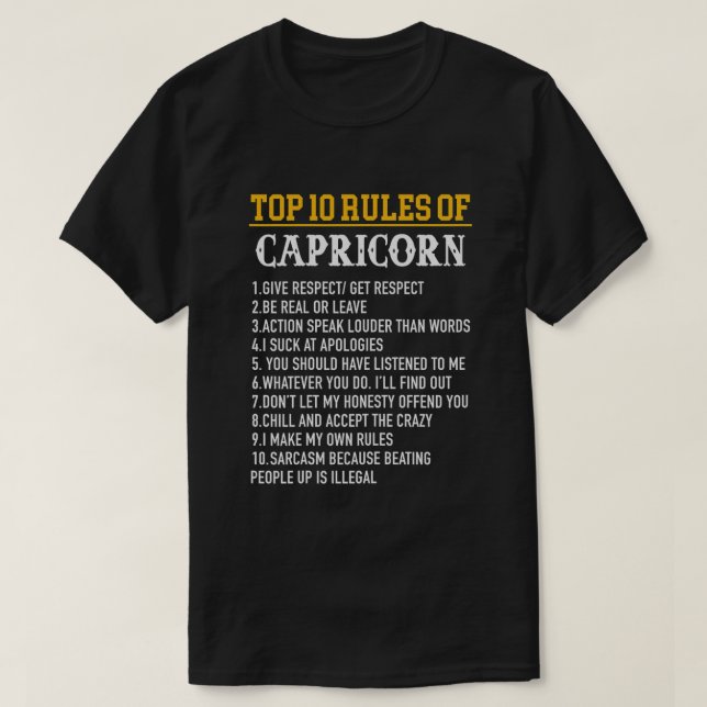 Zodiac Birthday Capricorn Sea Goat T Shirt (Design framsida)