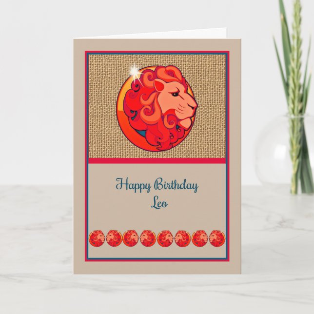 Zodiac Birthday Card för en Leo Kort (Framsida)