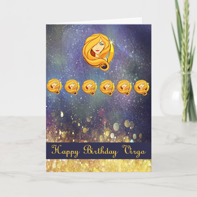 Zodiac Birthday Card för Våg Kort (Framsida)