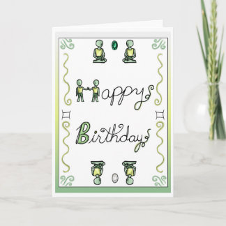 Zodiac Birthday Card Gemini Inbjudan