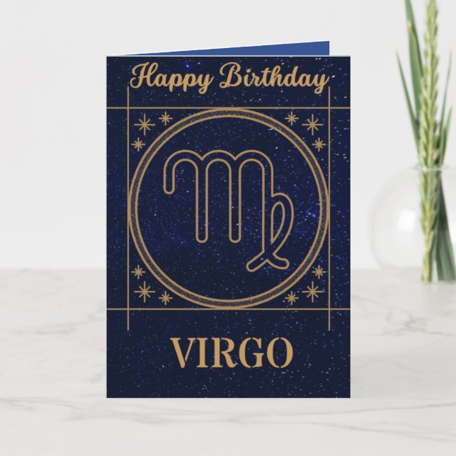 Zodiac Birthday Card (Våg) Inbjudan (Framsida)