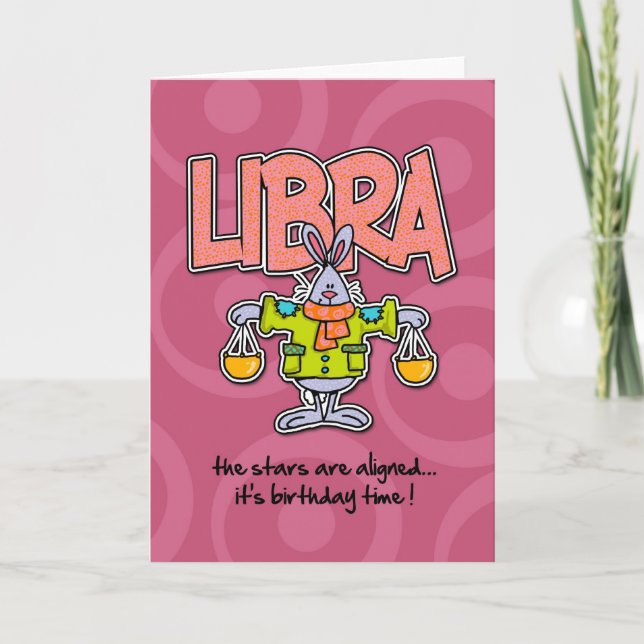 Zodiac Birthday - Libra Kort (Framsida)