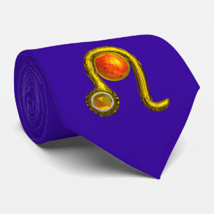 ZODIAC BIRTHDAY SIGN /LEO, blå Slips