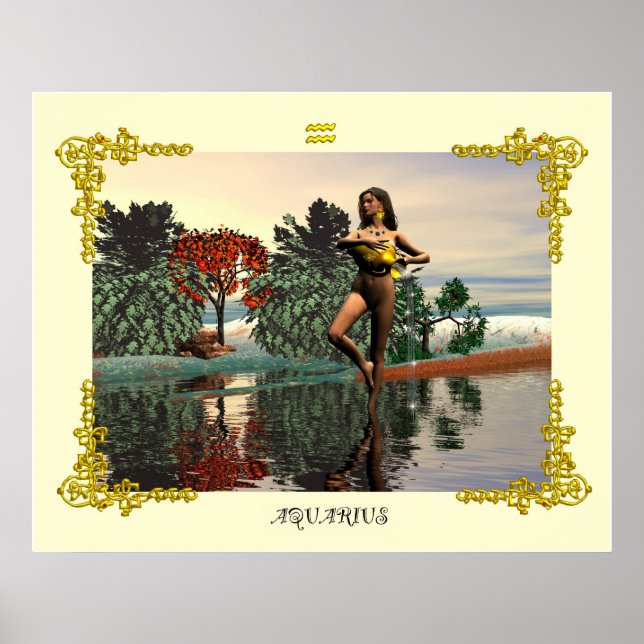 ZODIAC BIRTHDAY SIGNS/AQUARIUS POSTER (Framsidan)