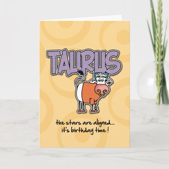 Zodiac Birthday - Taurus Kort (Framsida)