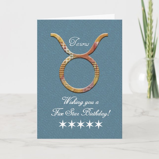 Zodiac Birthday-Taurus the Bull/5 Star Kort (Framsida)