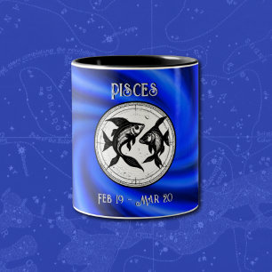 Zodiac Blue Pisces Mugg