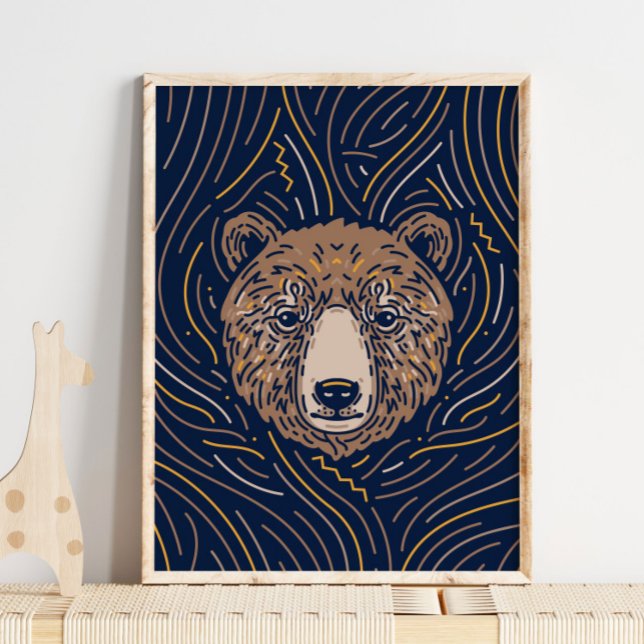 Zodiac Brown Bear Animal Skriv ut | Skriv ut Varg Poster (Skapare uppladdad)