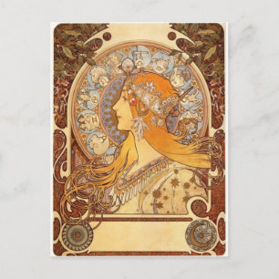 Zodiac by Mucha Vykort