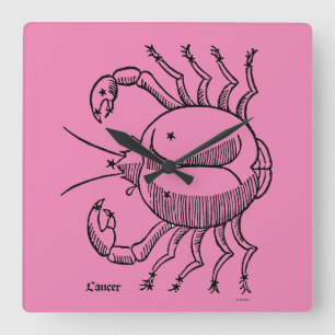 Zodiac: Cancer 1482 Fyrkantig Klocka