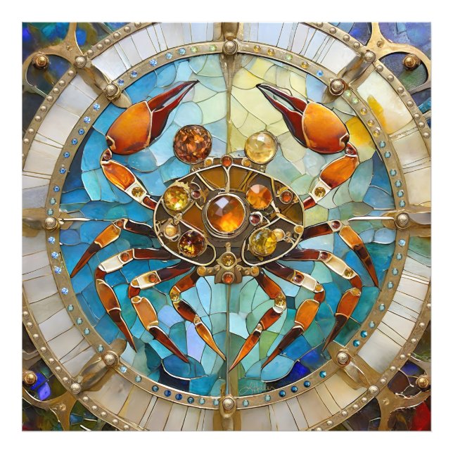 Zodiac - cancer i krabban fototryck (Framsidan)