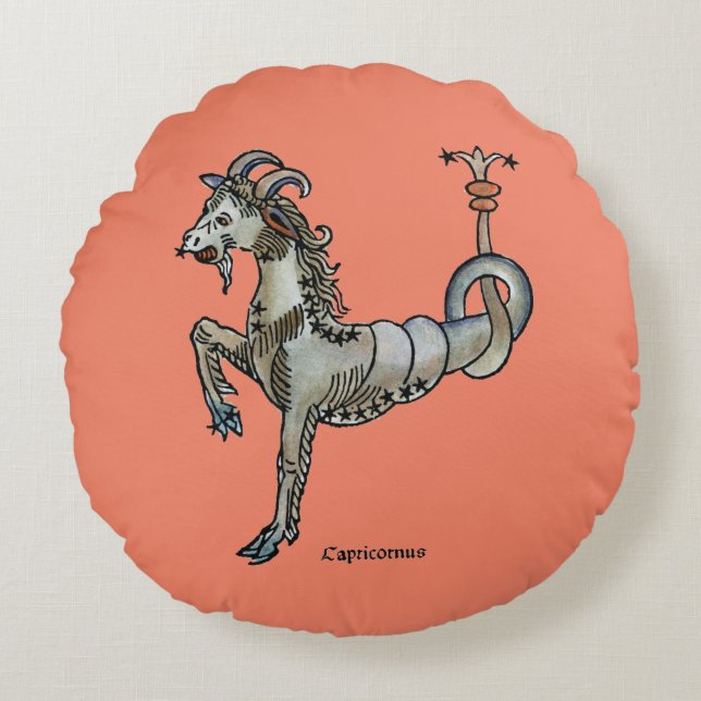 Zodiac: Capricorn 1482 Rund Kudde (Framsidan)